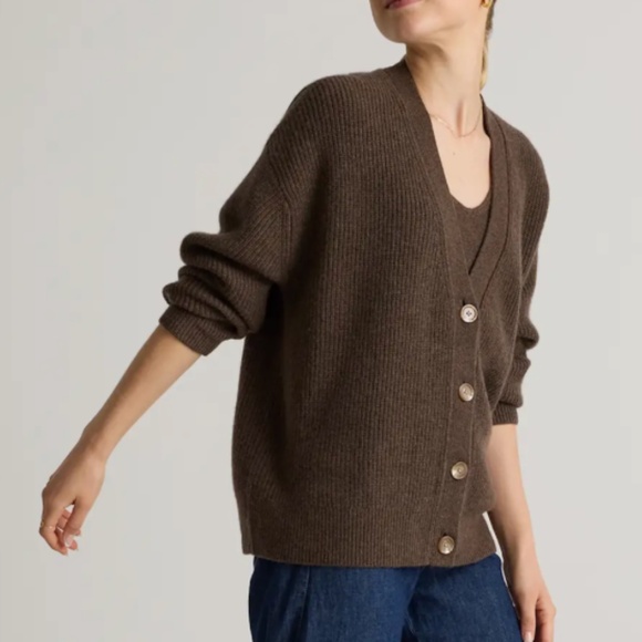 NWT Quince Mongolian Cashmere Fisherman Boxy Cardigan Sweater Small - Picture 3 of 16